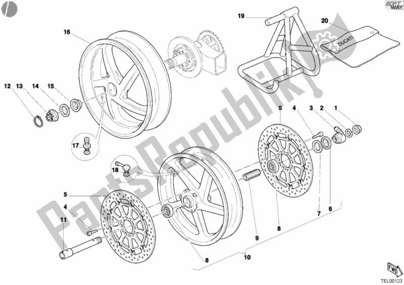 Todas las partes para Ruedas de Ducati Superbike 998 R 2002